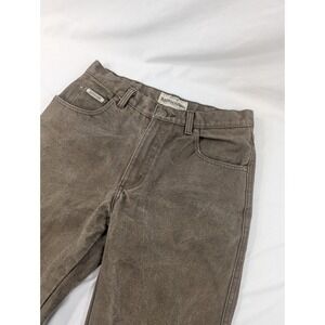 Schaefer Ranch Hand jeans 30x33 (30x34 Tag) Heavy Canvas Jeans Olive Made In USA